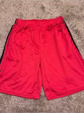 Real Essentials Shorts Mens Large Red 8'' Inseam Athletic Gym Basketball Pockets